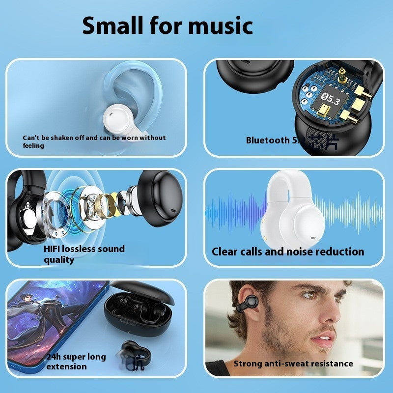 Wireless Ear-clip Bone Conduction Noise Reduction Non In-ear