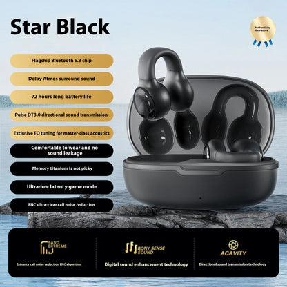Wireless Ear-clip Bone Conduction Noise Reduction Non In-ear
